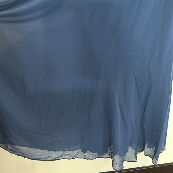 Lulus Stunning Behavior Dark Blue Square Neck Long Sleeve Maxi Dress large new - Picture 4 of 8